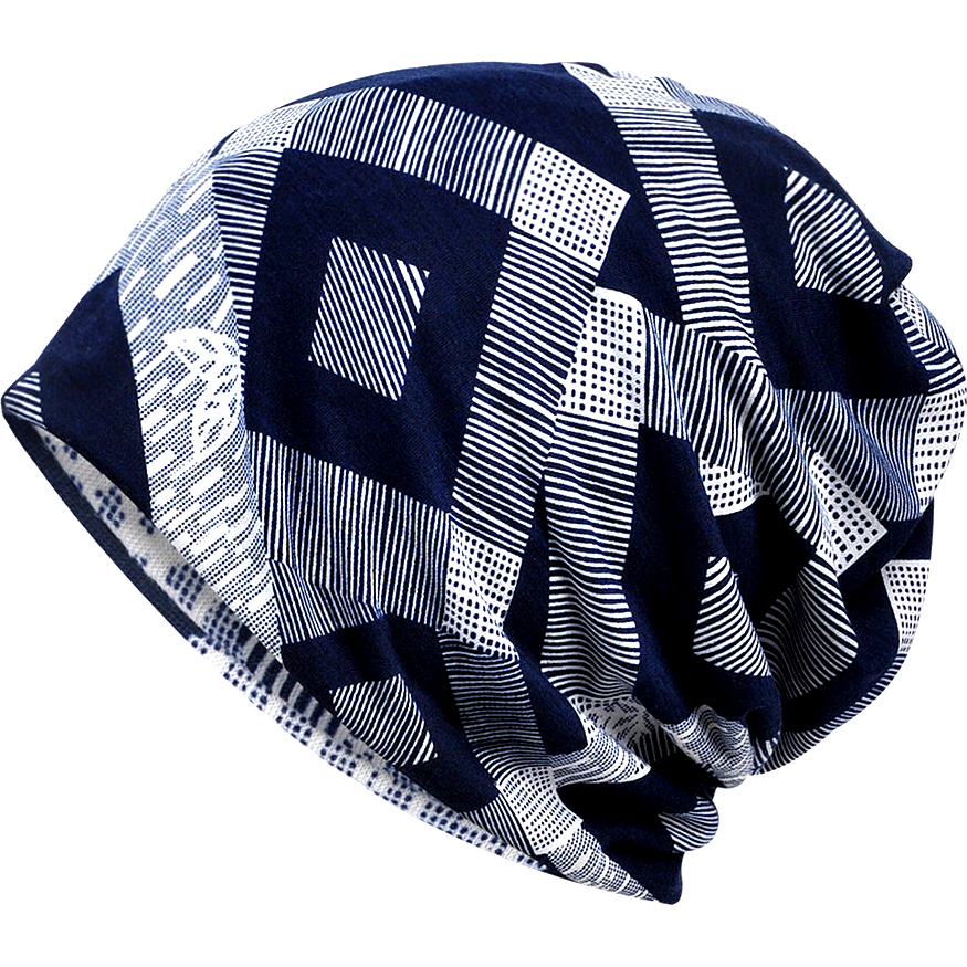 Thin Cotton Geometry Print Beanies
