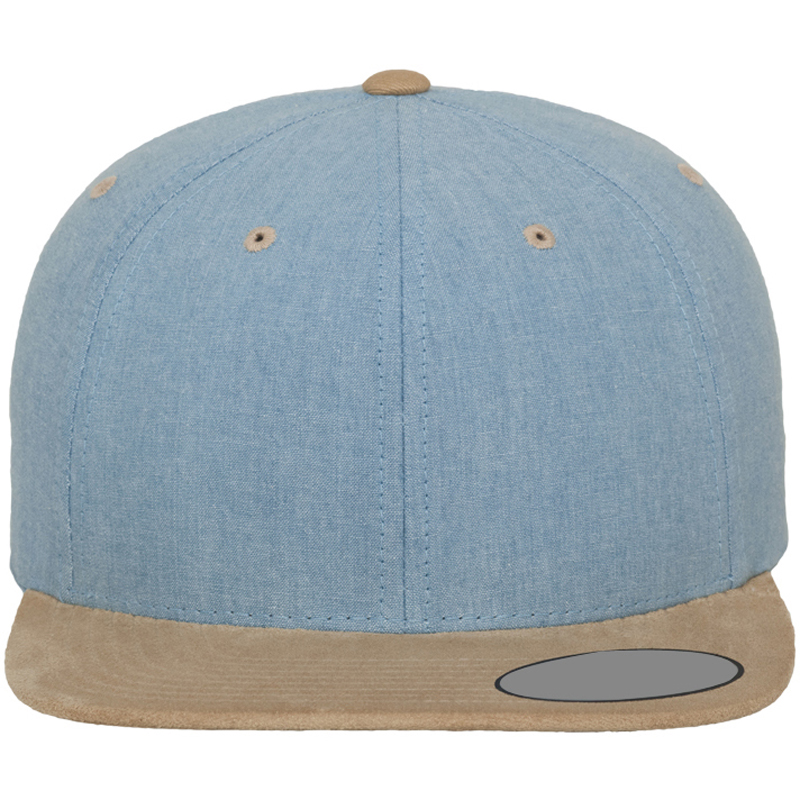 Chambray-Suede Snapback Cap